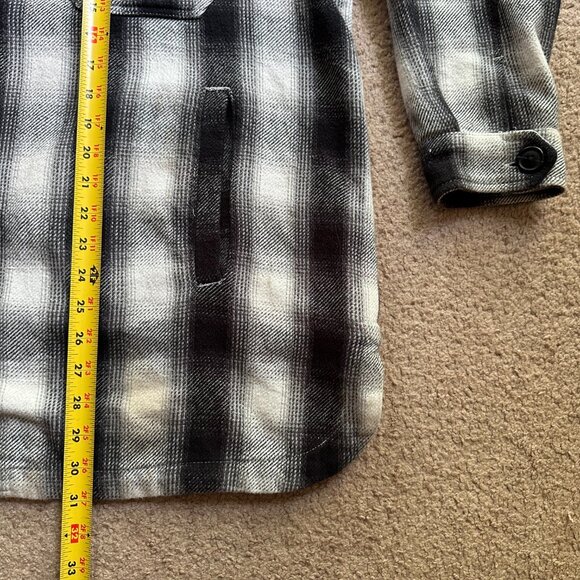 Lucky Brand Shirt Womens 1X Button Up Spread Collar Flannel Plaid Pockets Thick - Picture 9 of 11